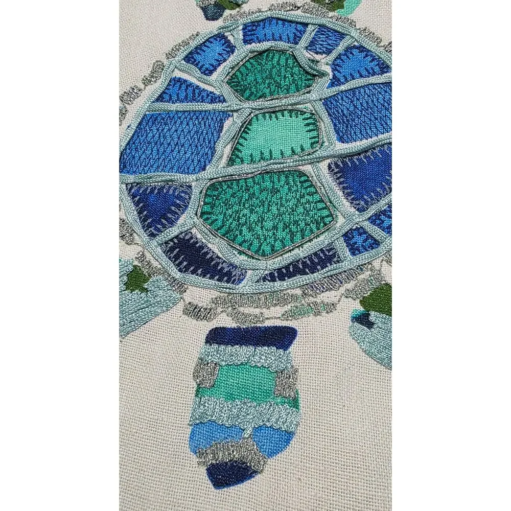 Coastal Breeze Embroidered Sea Turtle Table Runner 14 x 78‎ inch